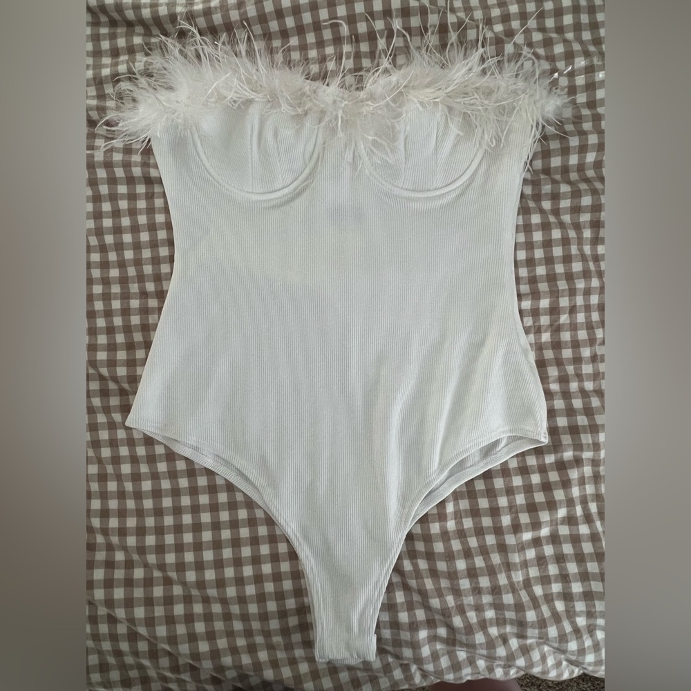 Entro White Feather Bodysuit